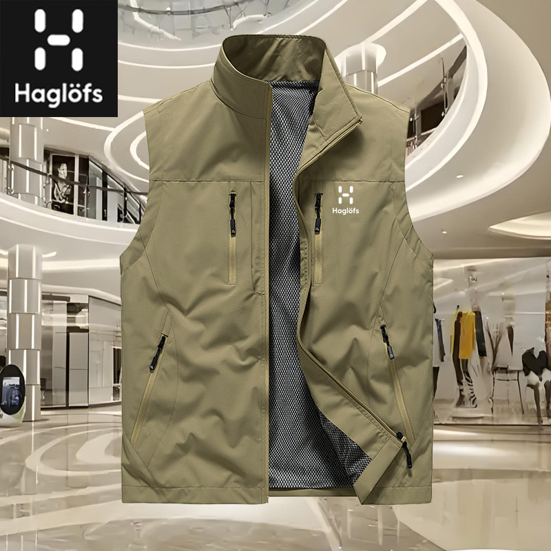 HAGLOFS火柴棍户外马甲男休闲轻薄背心钓鱼摄影坎肩工装外套马夹