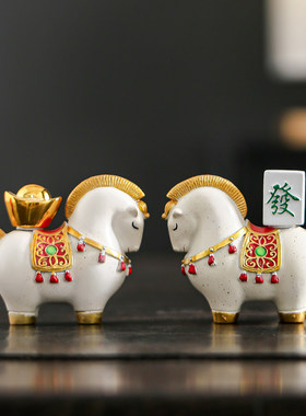创意马年招财唐马树脂摆件