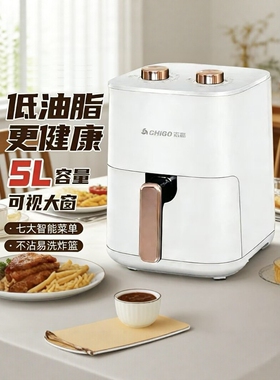 志高空气炸锅家用小型多功能烘焙电炸锅5L低脂无油烟不粘锅电烤箱
