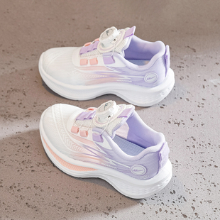 回力女童运动鞋2026春秋新款轻便软底网面透气女孩旋转纽扣跑步鞋