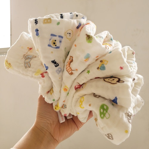 纯棉六层医用纱布普密儿童毛巾方巾童巾全棉擦口水巾洗脸洗澡巾