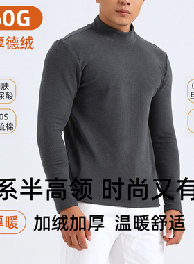 A类Dralon加厚460g发热德绒打底衫秋冬男士半高领保暖双面绒上衣