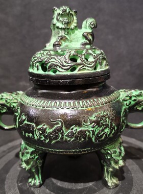 十二生肖狮子狻猊香薰炉鼎仿古青铜器工艺家居摆件收藏品英爵柏成
