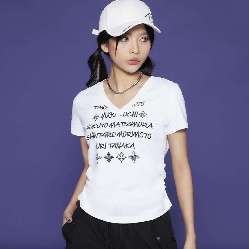拓谷2025夏季美式字母T恤