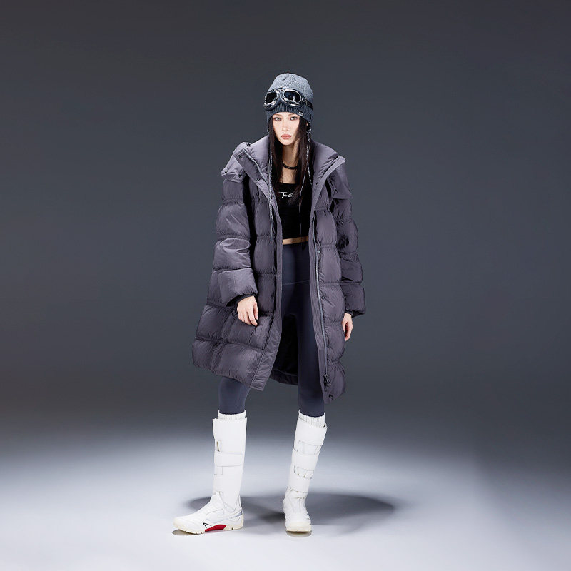 拓谷加厚90白鸭绒过膝羽绒服