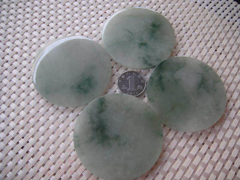 冰糯种飘花缅甸玉石翡翠原石毛料天然A货翡翠玉石片料 挂件雕刻料