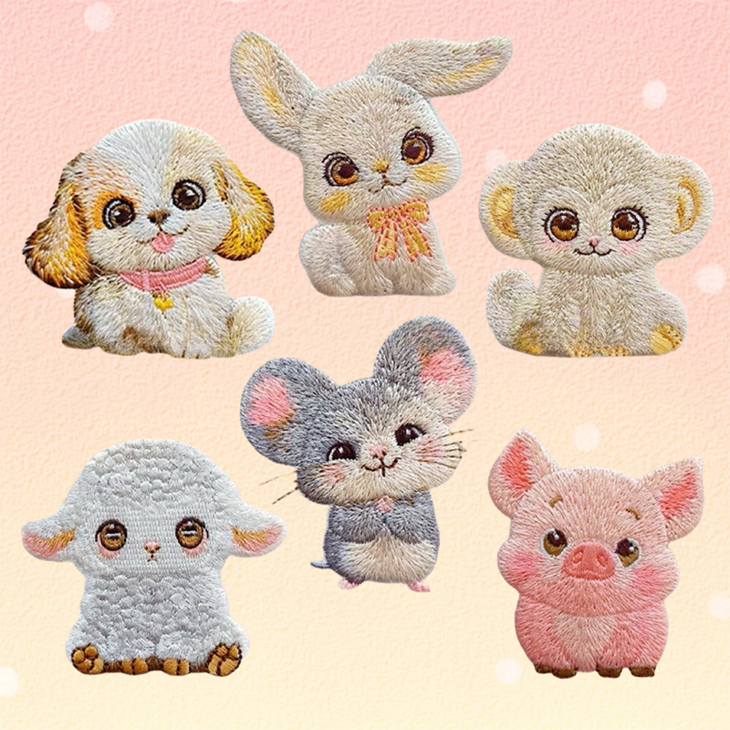 卡通刺绣布贴生肖羽绒服缝补丁贴儿童书包衣服装饰贴花自粘破洞贴