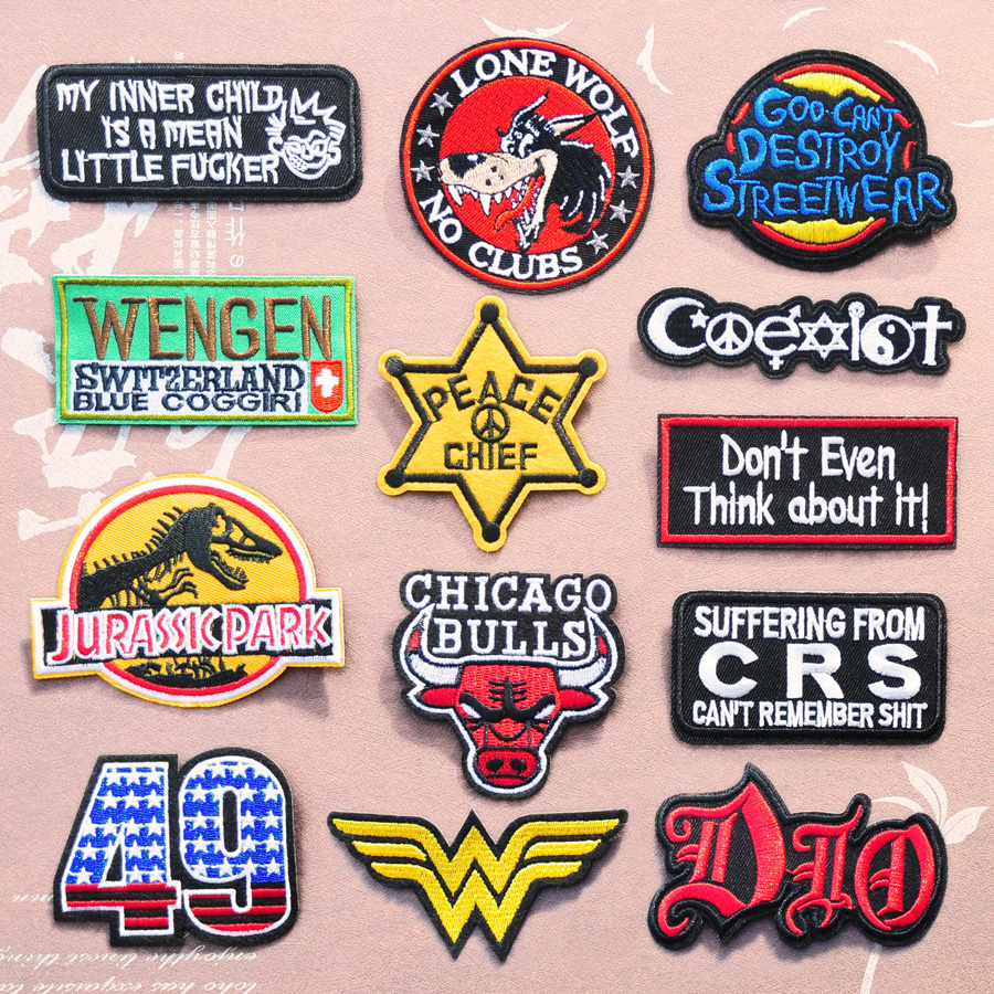 个性时尚徽章修补丁贴布贴花羽绒衣服装饰贴牛仔破洞贴刺绣烫熨贴