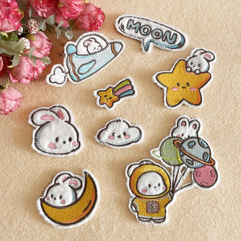 布贴自粘卡通可爱兔子装饰贴花