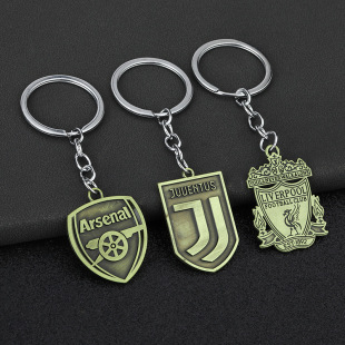 跨境足球钥匙扣皇马AC米兰马竞切尔西利物浦国米青铜包包挂件礼品