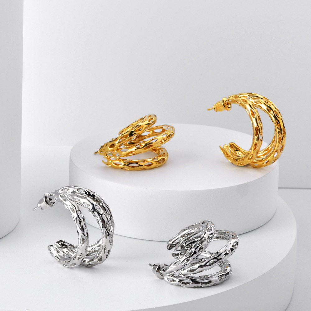 欧美夸张气质耳环金属风镂空大气线条耳圈时尚简约耳饰,饰品/流行首饰/时尚饰品新,耳钉,淘宝优惠券,粉丝福利购,淘宝优惠卷