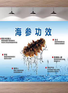 野生海参海报即食海参宣传画广告滋补品墙壁装饰海产品广告贴纸