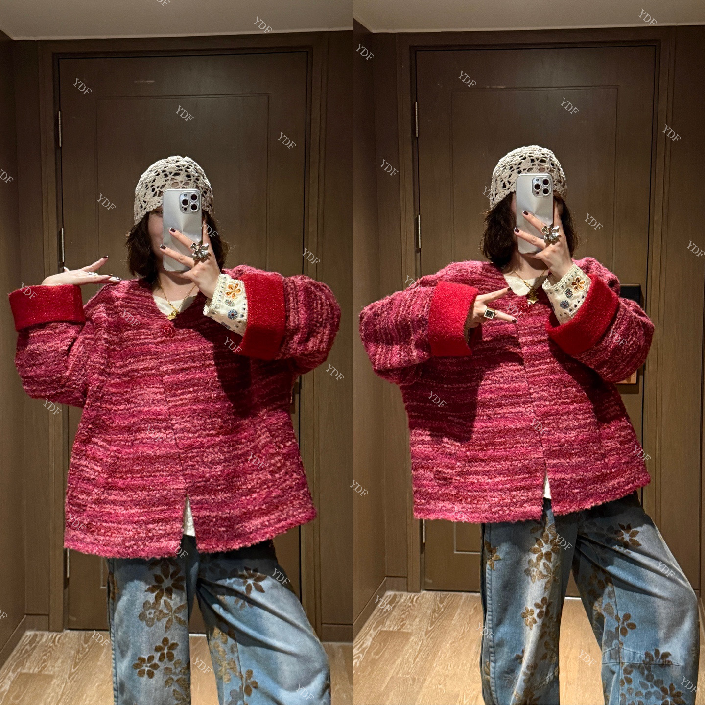 YDFSTUDIO小众【缤纷秋日】欧货高品重工撞色拼接设计时尚外套