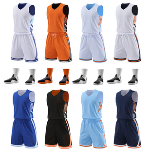 双面篮球服套装男定制比赛训练服背心队服儿童美式两面穿球衣