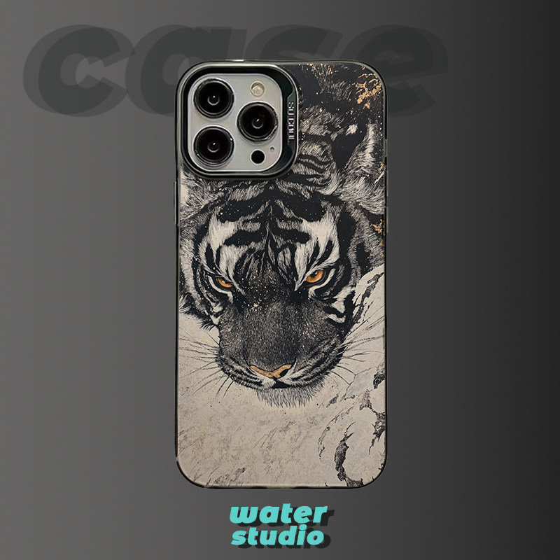 浮世绘猛虎国风适用苹果15promax小众iPhone16防摔nova13小米15pro华为P70红米k60一加13T稀