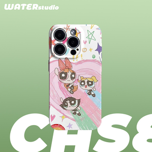 飞天小女警卡通适用苹果17promax菲林iphone16pro二合一iqoo13小米15红米k70华为mate70一加ace3手机壳oppo