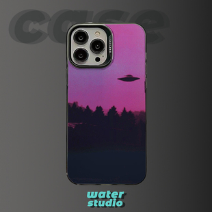 暗黑UFO适用苹果16promax小众iPhone15潮nova11小米15pro华为P50红米k70个性IQOO13稀奇古怪的手机壳reno11