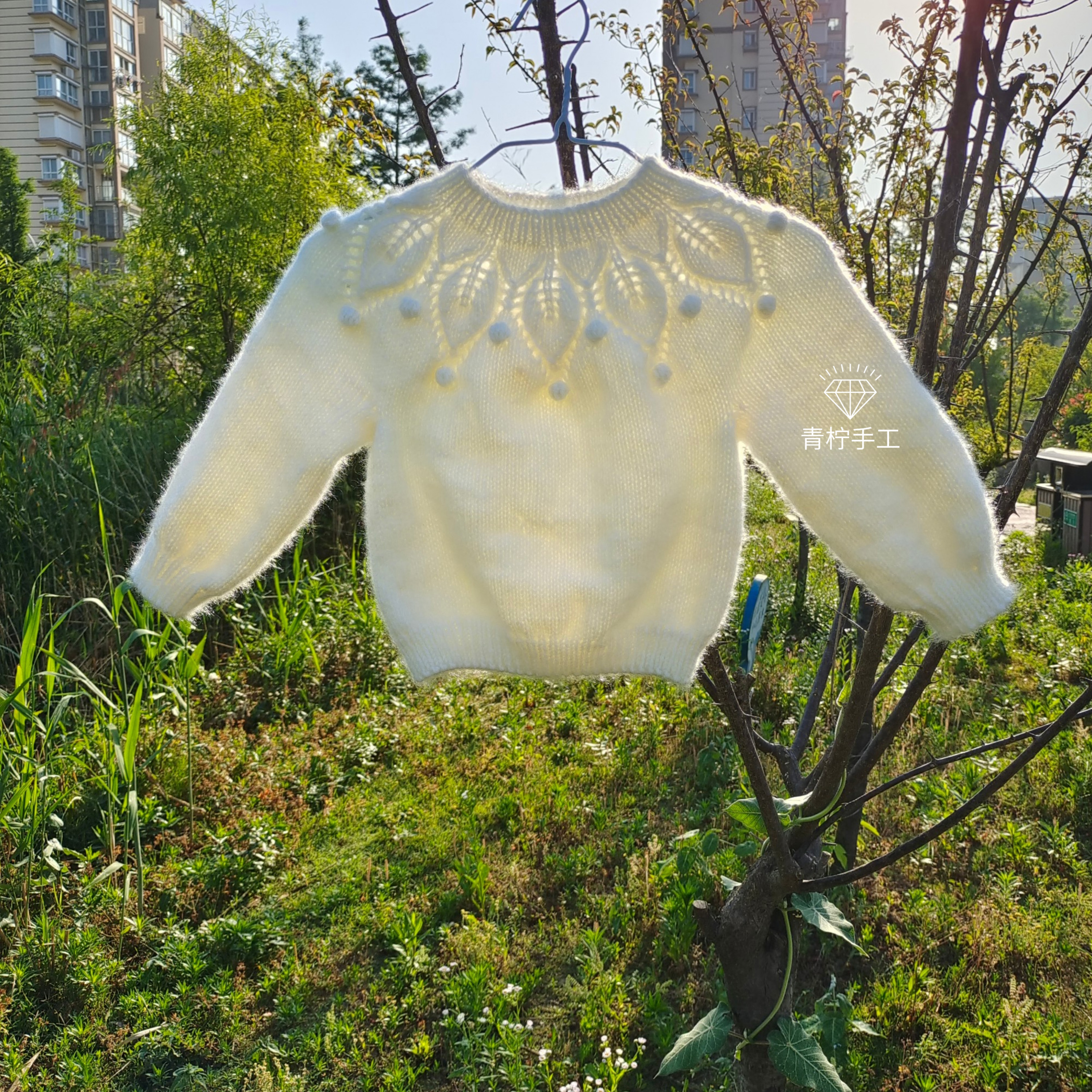 粗棒针儿童手编套头毛衣材料包