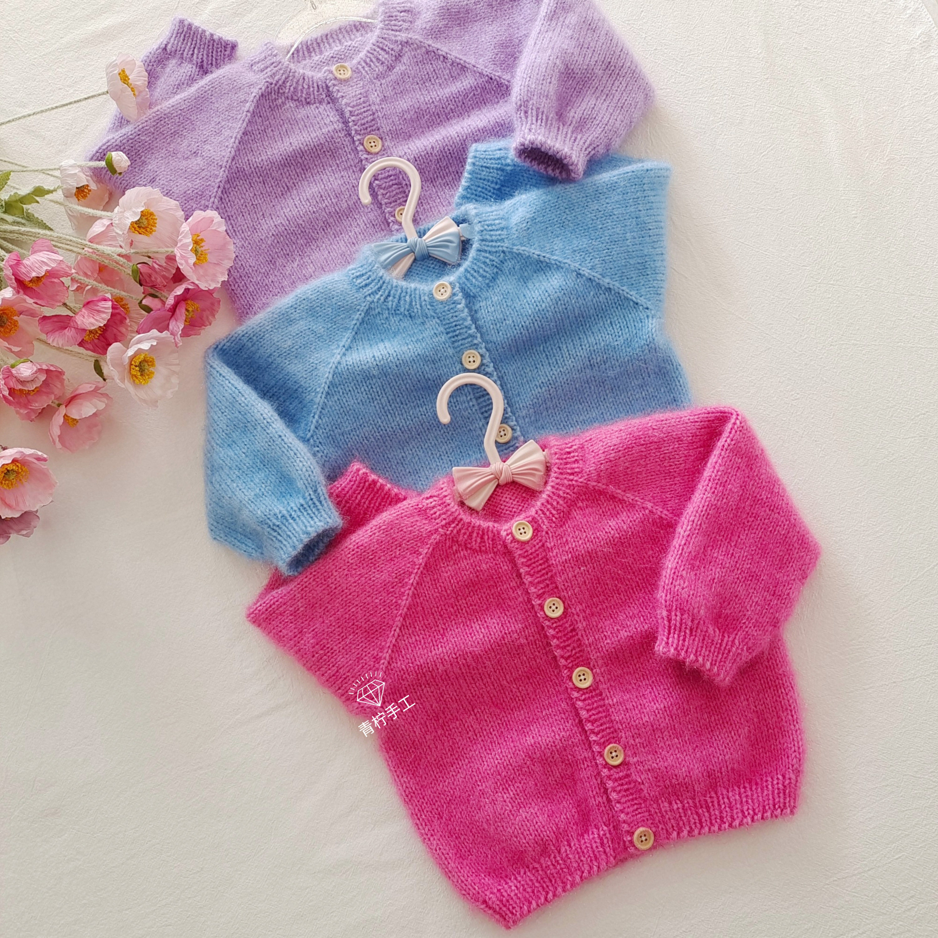 手编儿童套头手工粗棒针毛衣绒毛线视频宽松成人开衫编织材料包