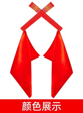 新年喜庆红筷龙纹印花筷子红色绸布面料竹木材质儿童24cm舞蹈配饰