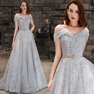 宴会晚礼服女2025新款 高贵优雅聚会年会生日派对裙夏 端庄大气长款