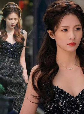 明星同款吊带晚礼服裙女2025新款轻奢小众高级感主持人黑色气质夏