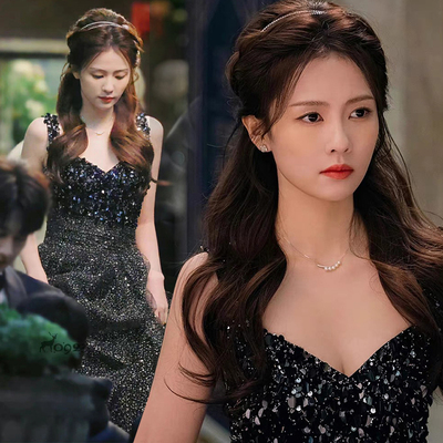 晚礼服裙吊带黑色气质高级感小众