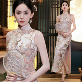 新中式 复古高端轻奢小众气质高级感敬酒服显瘦女 旗袍礼服明星同款