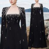 晚礼服女2025新款 演出服气质钉珠重工 宴会高级感轻奢小众大气长款