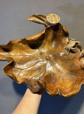 荷叶和气生财八方来财盘子摆件43×32×10高
