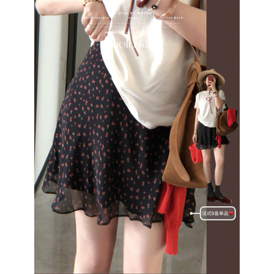 毛丽小四郎【法式度假】碎花A字半身高腰显瘦休闲裙飘逸女