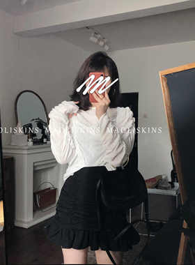 毛丽小四郎褶皱温油设计感T恤上衣女冷淡风春装新款上新