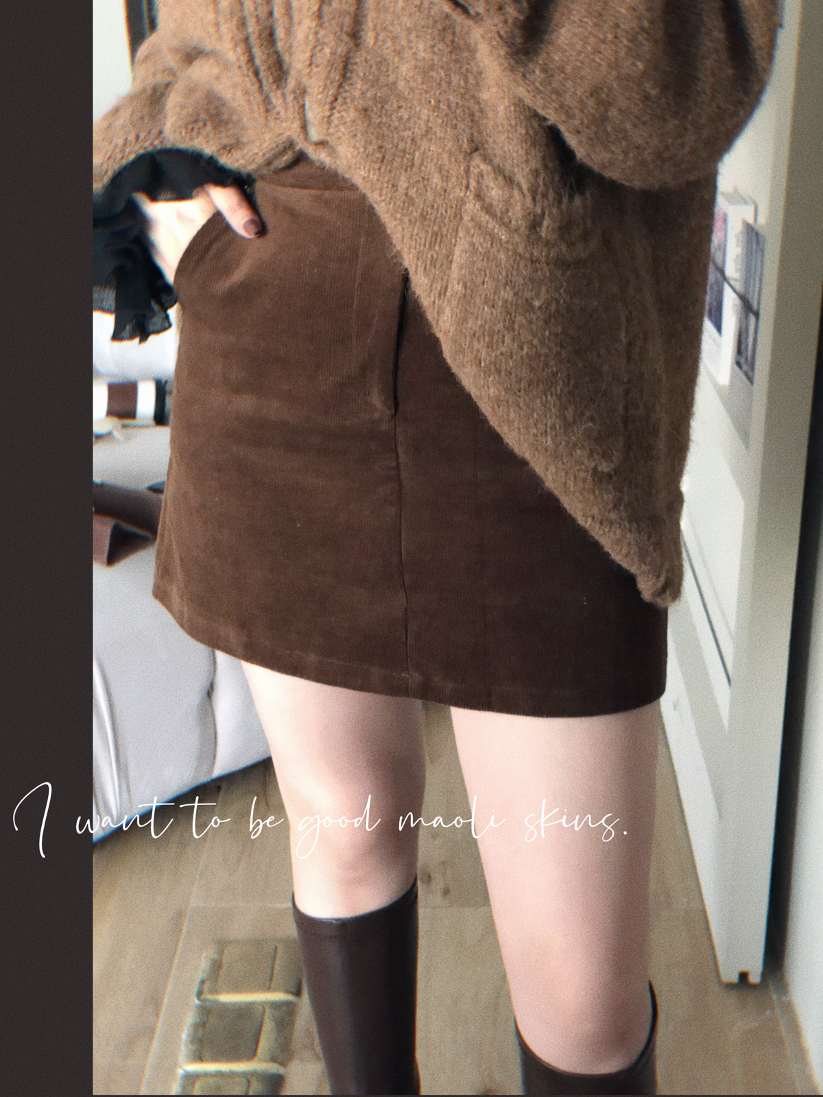 A字短裙小众日系复古显瘦灯芯绒