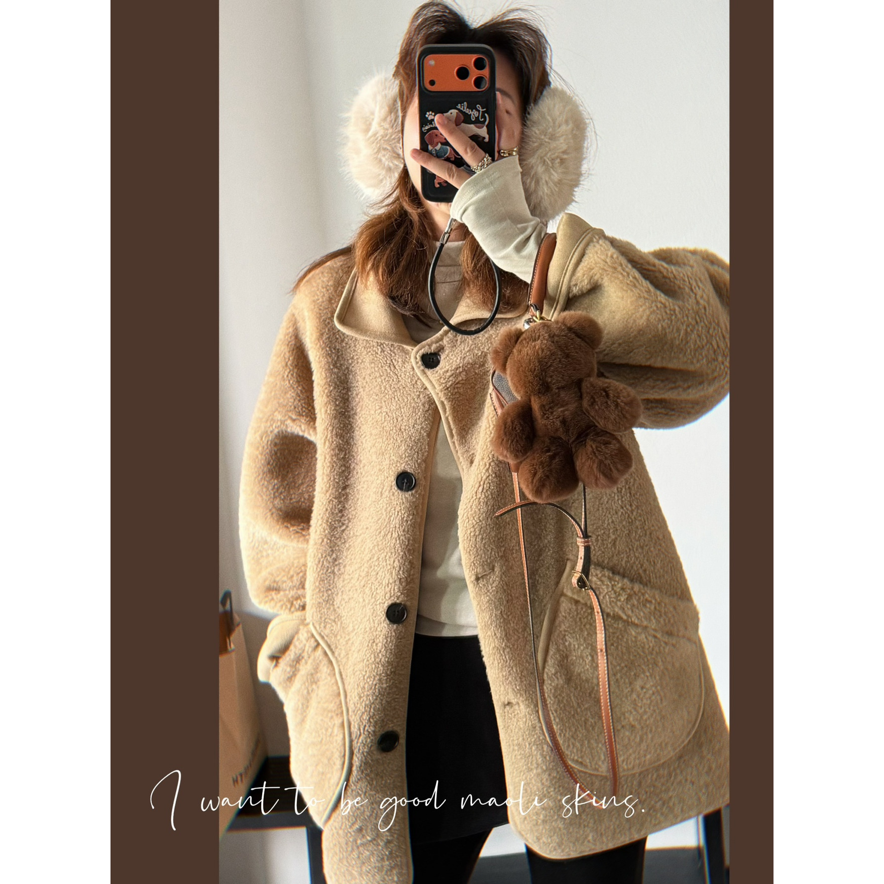 毛丽小四郎【皮毛一体】复古极简轻熟秋冬羊羔毛外套女秋冬气质