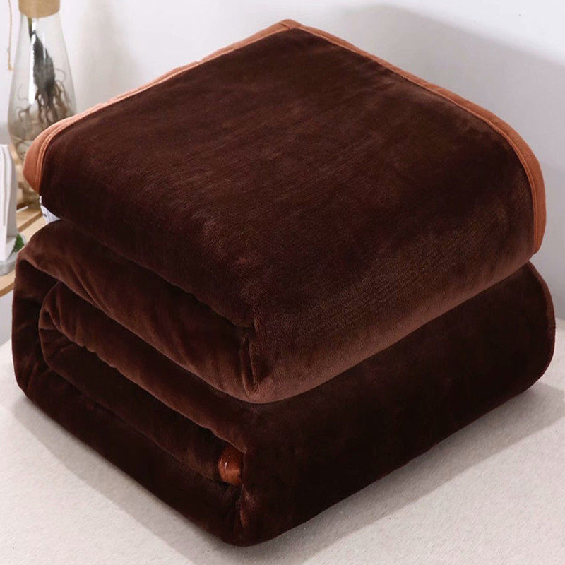 珊瑚法兰绒毛毯双人床单铺床冬季床垫加厚办公室午睡毯牛奶绒被子