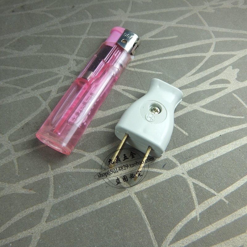 公插头母插头加粗铜片 防漏防摔10A二极电源插头两项插头