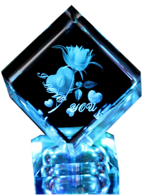 情人节水晶发光创意结婚礼品