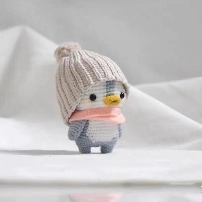 SPRING WOOL DIY KNITTING MATERIAL BAG CROCHET DOLL CUTE PIGGY PENGUIN KEYCHAIN PENDANT GIRLFRIEND GIFT