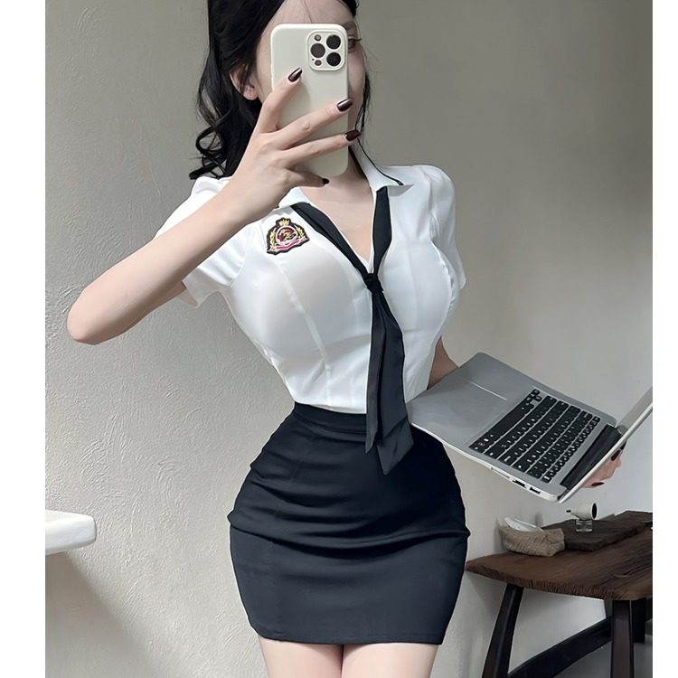 性感工衣工作服短袖包臀制服套装