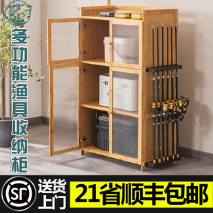 渔具收纳柜鱼竿放置架鱼杆支架路亚竿架展示架摆放架子多功能家用