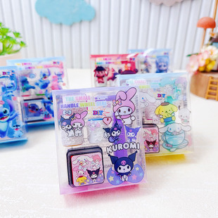 三丽鸥滚轮手帐印章套装儿童学生卡通盖章带印泥组合教师鼓励用印