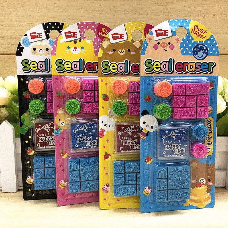 学生文具奖品 印章+橡皮擦+印泥套装 迷你橡皮擦两用橡皮擦批发|msdalam kategori Kamus elektronik/buku kertas elektronik/alat tulis, bekalan sekolah setiap hari, pemadam - dari Buy2taobao.com untuk memberikan perkhidmatan ejen Taobao profesional membeli