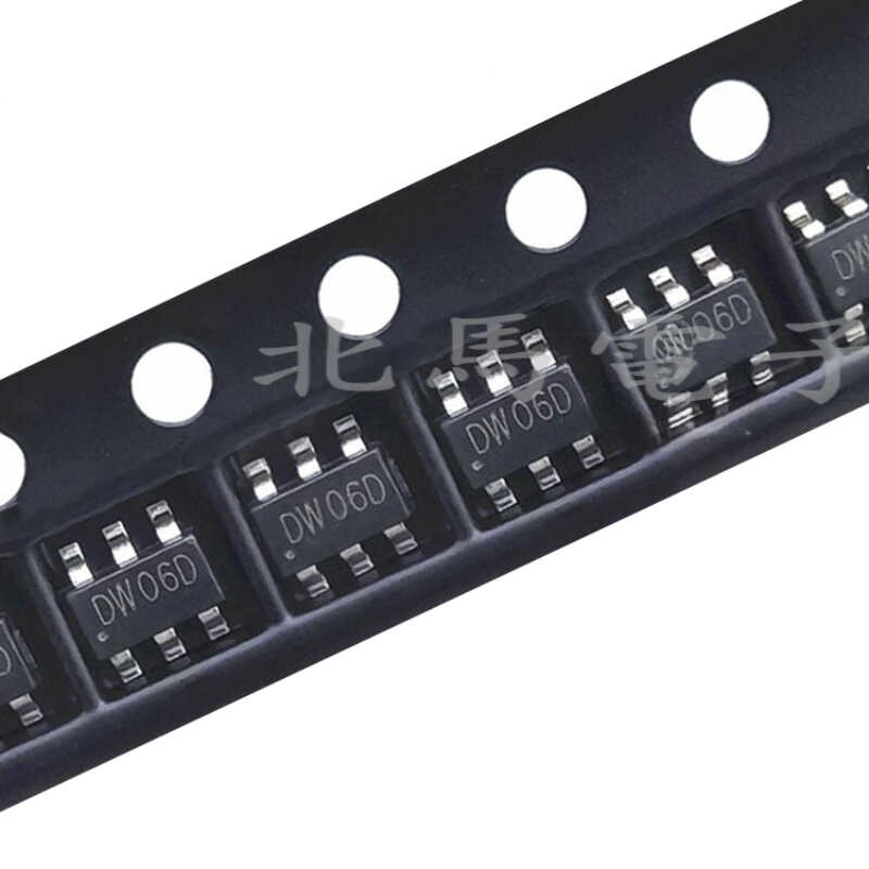 20个 DW06 DW06D/B 丝印DW06D SOT23-6 二合一锂电池保护