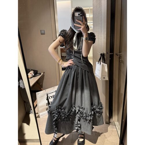 原创正版法式木耳边套装