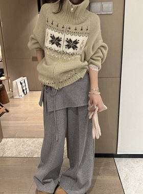 FILLE | 加绒屁帘卫裤 气质休闲百搭显瘦直筒阔腿保暖长裤子女