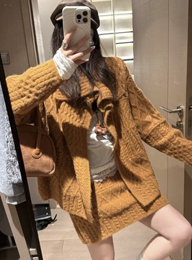 FILLE｜大翻领绞花开衫 重工复古氛围松弛感慵懒针织毛衣外套上衣