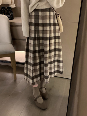 中长款复古文艺学院半身裙