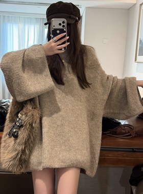 FILLE｜大袖毛衣 气质温柔复古氛围松弛感慵懒针织套头上衣新款