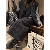 半身裙冬新款 FILLE｜坑条气球棉裙 复古气质氛围感绣花显瘦中长款