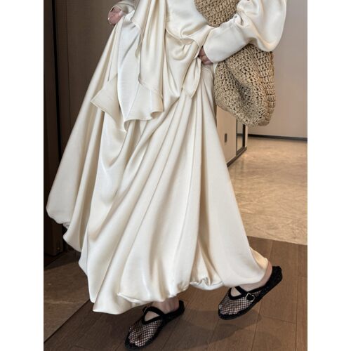 原创正版缎面花苞长裙